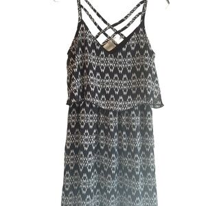 Speechless strappy summer dress, black & white, size medium